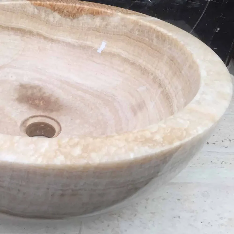 washbasin in natural stone, one piece, Ana Viadurini