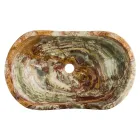 Countertop washbasin in Leila onyx stone, unique handmade piece Viadurini