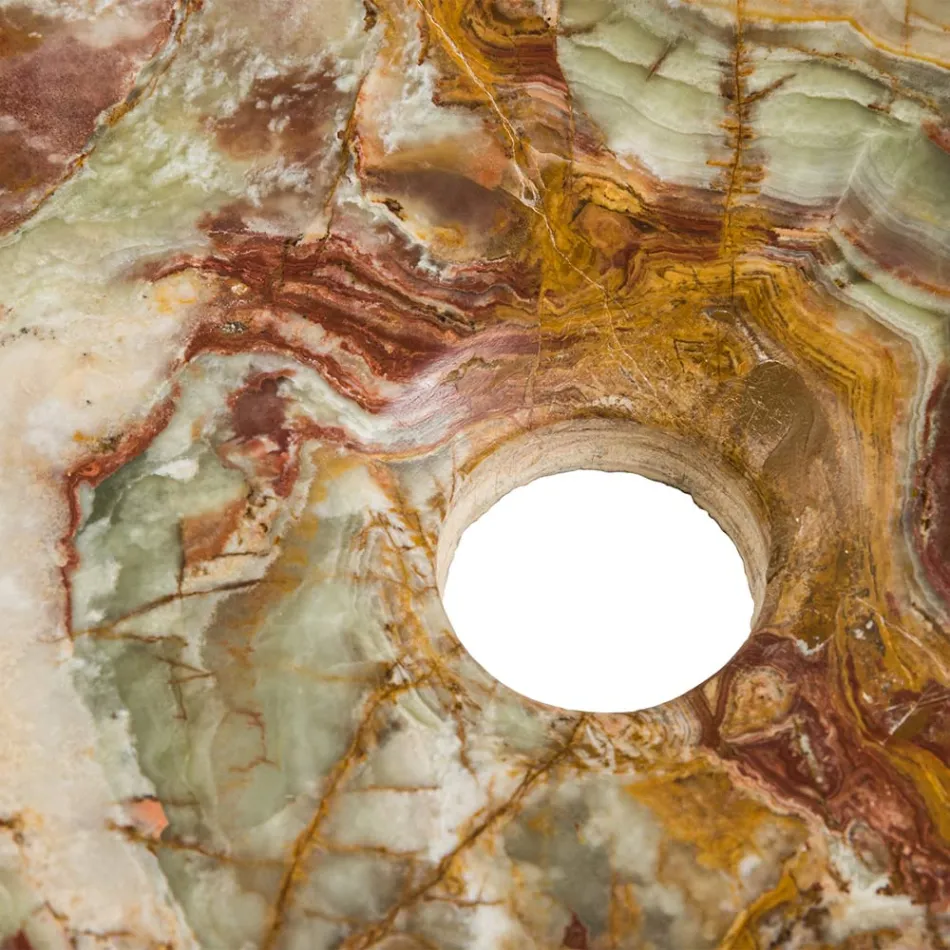 Countertop washbasin in Leila onyx stone, unique handmade piece Viadurini