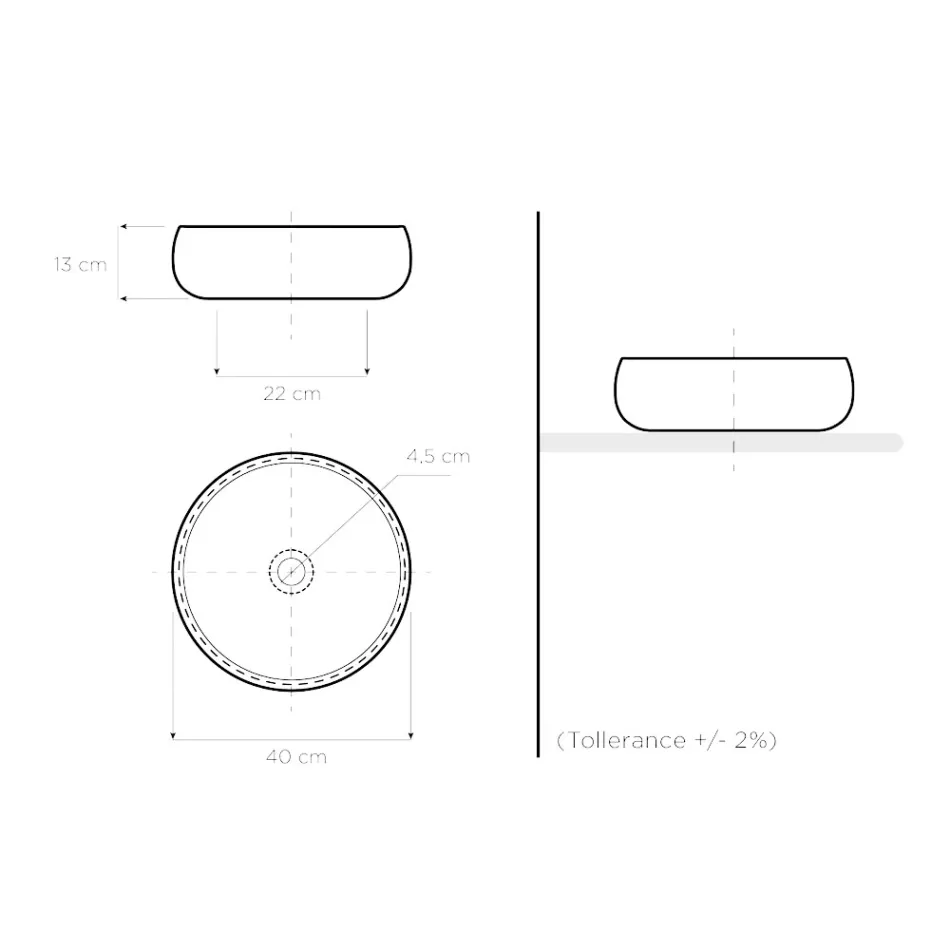 Countertop washbasin in Raku Clay Platinum Finish Made in Italy - Ribano Viadurini