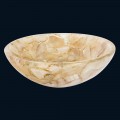 Alma artificial resin countertop washbasin with agate stone inserts