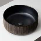 Balance Hand-Stripped Natural Red Earth Countertop Washbasin Viadurini