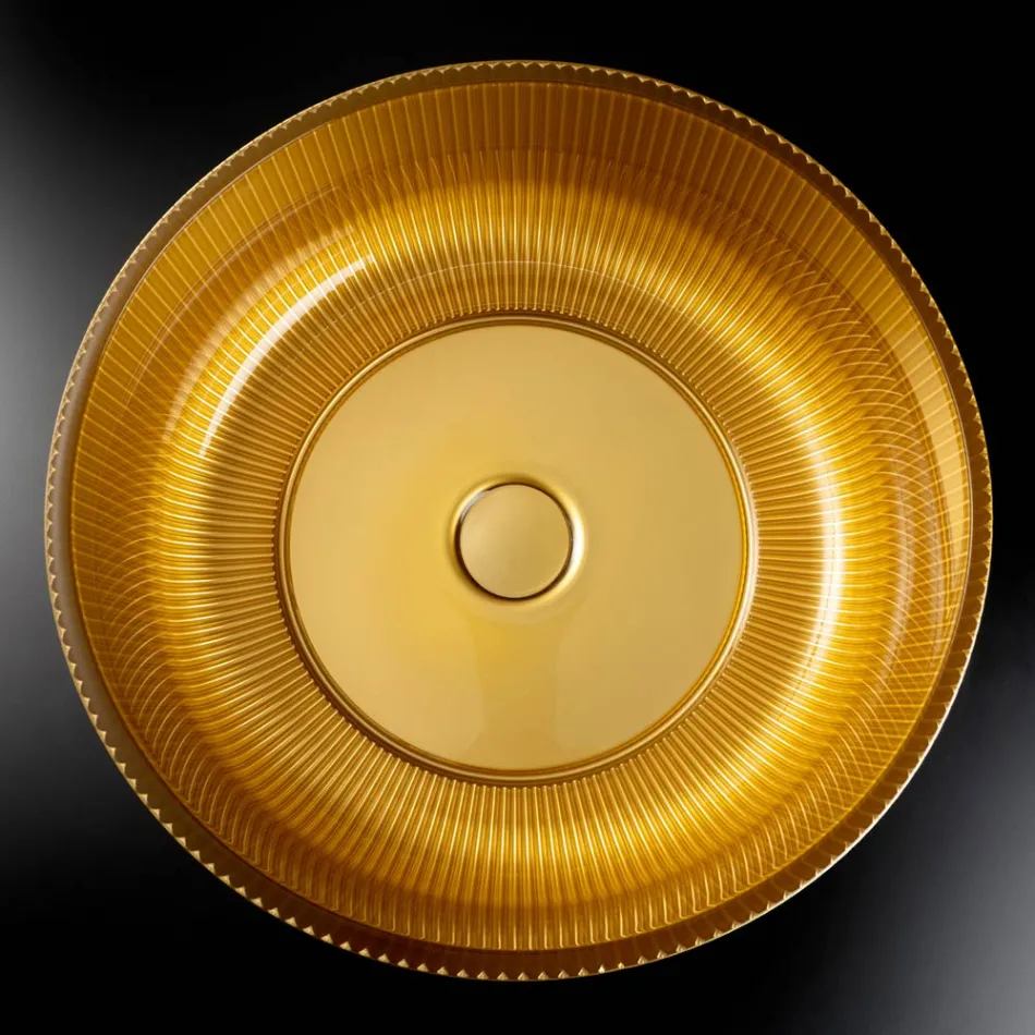 Countertop Sink in Resin-Coated and Painted Venetian Glass - Excelsior Viadurini