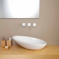 Modern design ceramic countertop basin Glossy, made in Italy