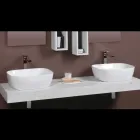 Modern Design White Ceramic Countertop Inclined Washbasin - Papavero Viadurini