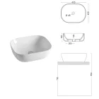 Modern Design White Ceramic Countertop Inclined Washbasin - Papavero Viadurini