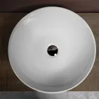 Oval Inclined Countertop Ceramic Washbasin with Modern Design - Papavero Viadurini