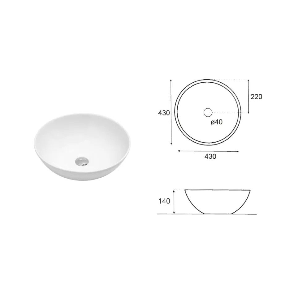 Oval Inclined Countertop Ceramic Washbasin with Modern Design - Papavero Viadurini