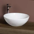 Oval Ceramic Countertop Sink with a Modern Design - Papavero Viadurini