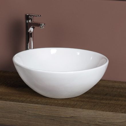 Oval Ceramic Countertop Sink with a Modern Design - Papavero Viadurini