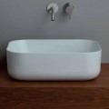 Modern countertop washbasin in white or colored ceramic Star 50x37 cm
