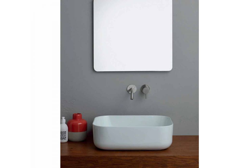 Modern countertop washbasin in white or colored ceramic Star 50x37 cm Viadurini
