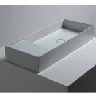 Modern countertop washbasin in white or colored ceramic Sun 85x37 cm Viadurini