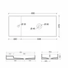Modern countertop washbasin in white or colored ceramic Sun 85x37 cm Viadurini