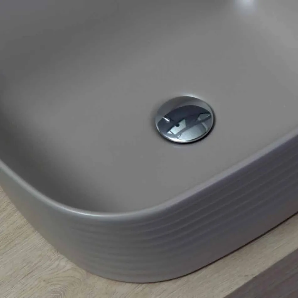 Modern Countertop Washbasin in White or Colored Trabia Ceramic Viadurini