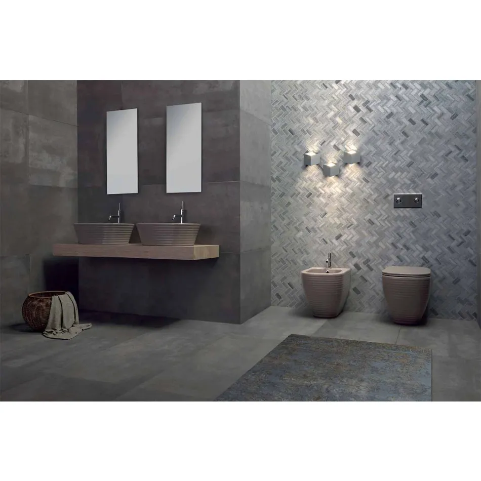 Modern Countertop Washbasin in White or Colored Trabia Ceramic Viadurini