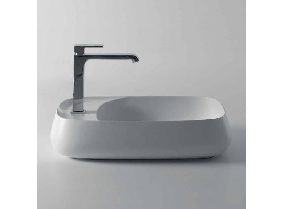 Modern ceramic countertop washbasin L 60cm made in Italy, Gaiola Viadurini