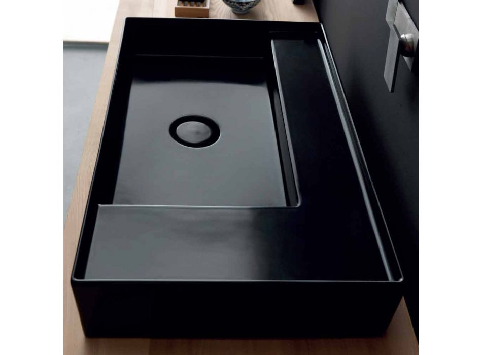 Washbasin support modern black ceramic Icon Alice Ceramics