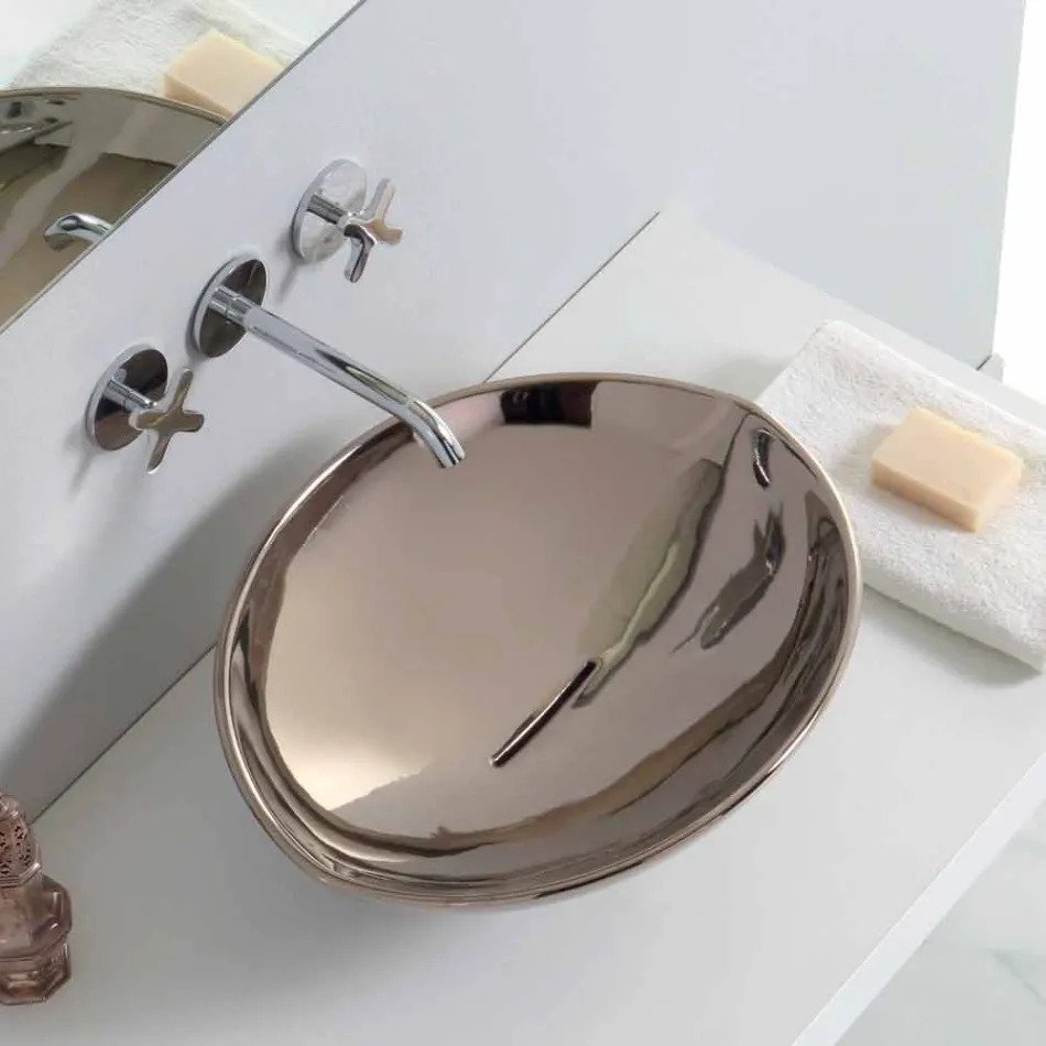 Modern countertop ceramic washbasin made in Italy Viadurini