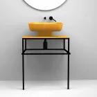Modern ceramic countertop washbasin made in Italy, Reale Viadurini