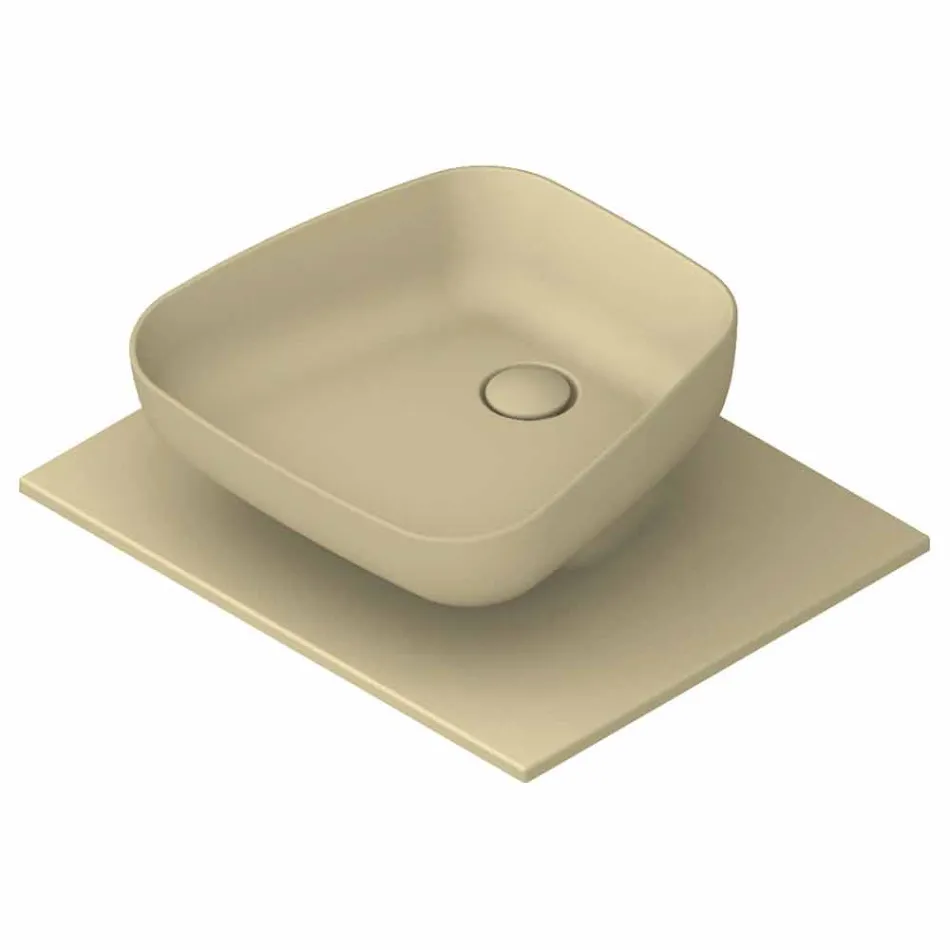 Modern ceramic countertop washbasin made in Italy, Reale Viadurini