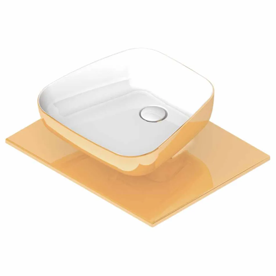 Modern ceramic countertop washbasin made in Italy, Reale Viadurini