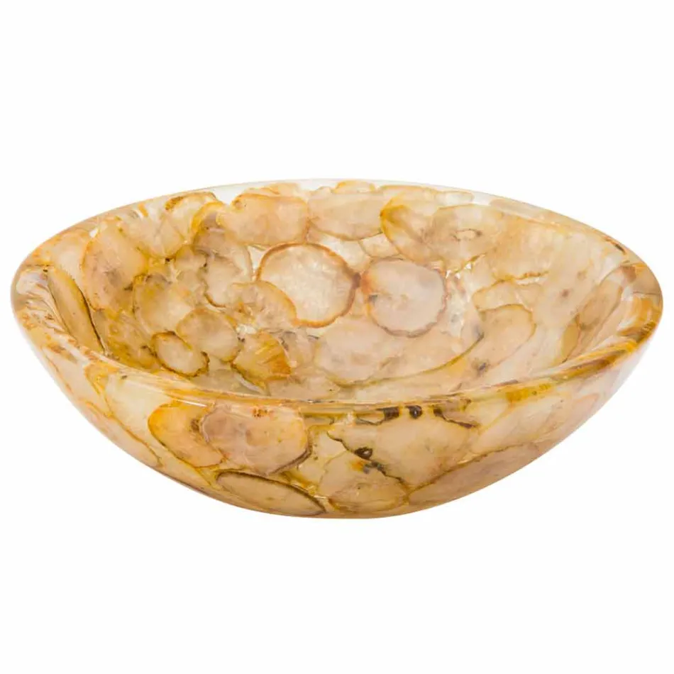 Modern countertop sink in artificial resin and Petra agate stone Viadurini