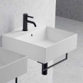 Countertop or Wall-hung Washbasin in Ceramic Square Design - Malvina