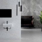 Countertop or Wall-hung Washbasin in Ceramic Square Design - Malvina Viadurini