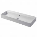 Countertop or wall-mounted sink in white or colored ceramic Leivi