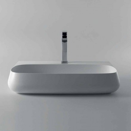 Countertop or wall-mounted ceramic washbasin L 75cm made in Italy, Gais Viadurini