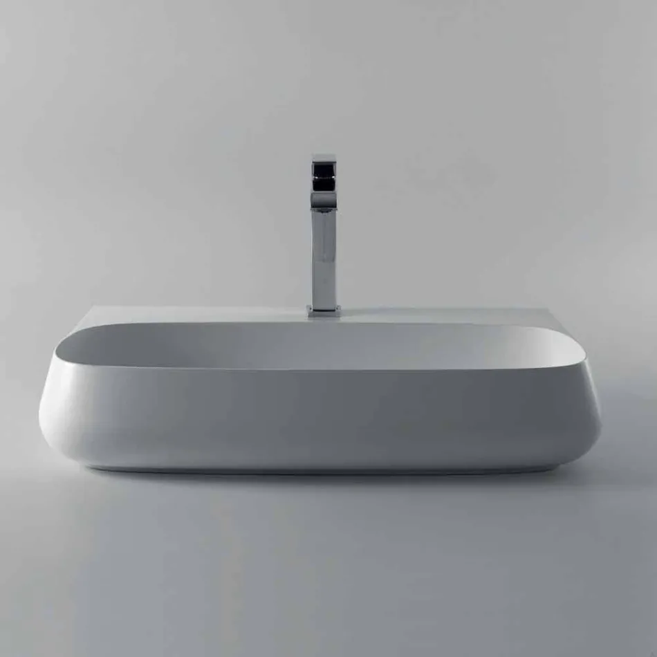 Countertop or wall-mounted ceramic washbasin L 75cm made in Italy, Gais Viadurini