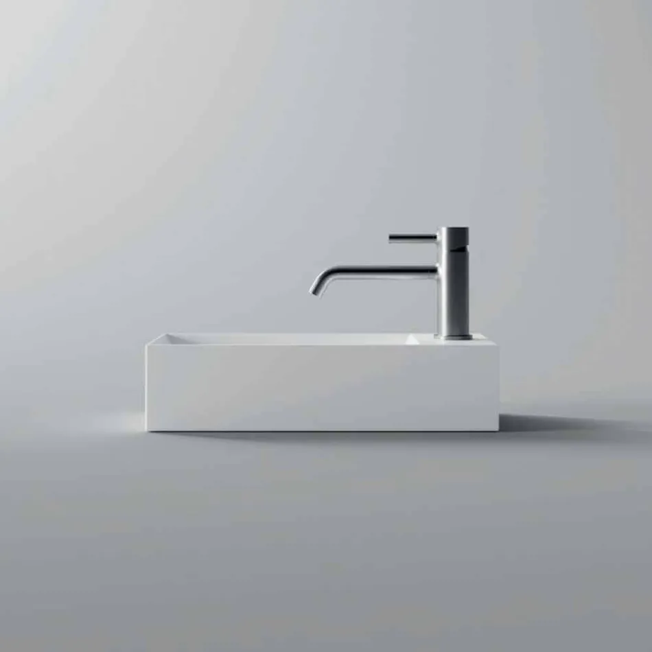 Rectangular Ceramic Counter Top Washbasin Made in Italy - Act Viadurini