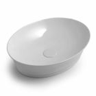 Countertop Oval Modern Design Ceramic Washbasin Made in Italy - Zarro Viadurini