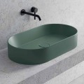 Oval Countertop Washbasin in White or Colored Ceramic Made in Italy - Malvina
