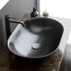 Oval Countertop Washbasin in Matt Ceramic Made in Italy - Nelly Viadurini