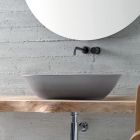 Oval Countertop Washbasin in Matt Ceramic Made in Italy - Nelly Viadurini