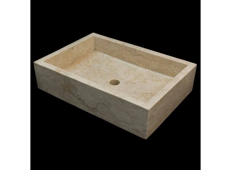 White countertop washbasin in natural stone Jef, unique piece Viadurini