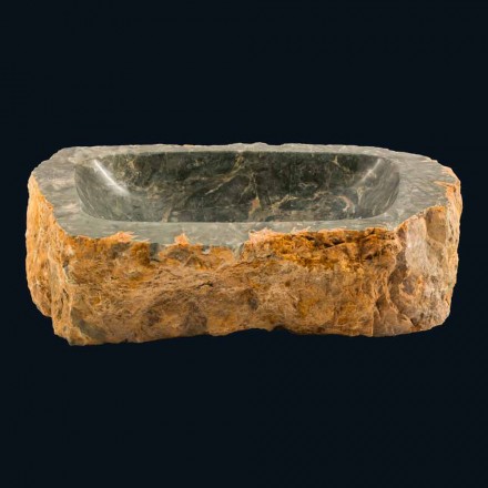 Unique countertop washbasin in pebble Derbi, handmade Viadurini