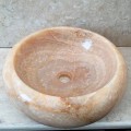 Countertop basin Arlie in onyx stone, handmade one-of-a-kind sink