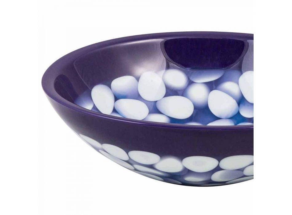 Countertop washbasin produced by hand in designer resin, Buccheri Viadurini