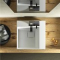 Modern design square countertop washbasin made 100 % in Italy, Lavis