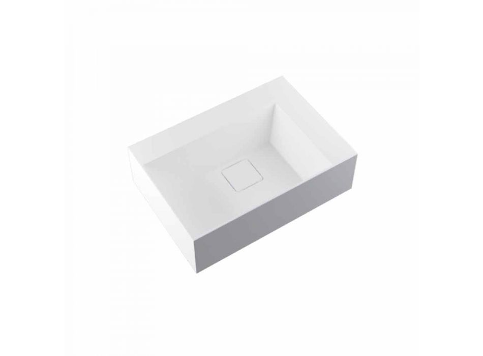 Modern design square washbasin made in Italy, Lavis Viadurini