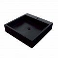 Natural black stone square Countertop washbasin Ban