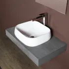 Modern Design White Ceramic Square Countertop Washbasin - Papavero Viadurini