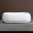 Modern Design White Ceramic Square Countertop Washbasin - Papavero Viadurini