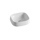 Modern Design White Ceramic Square Countertop Washbasin - Papavero Viadurini
