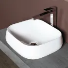 Modern Design White Ceramic Square Countertop Washbasin - Papavero Viadurini