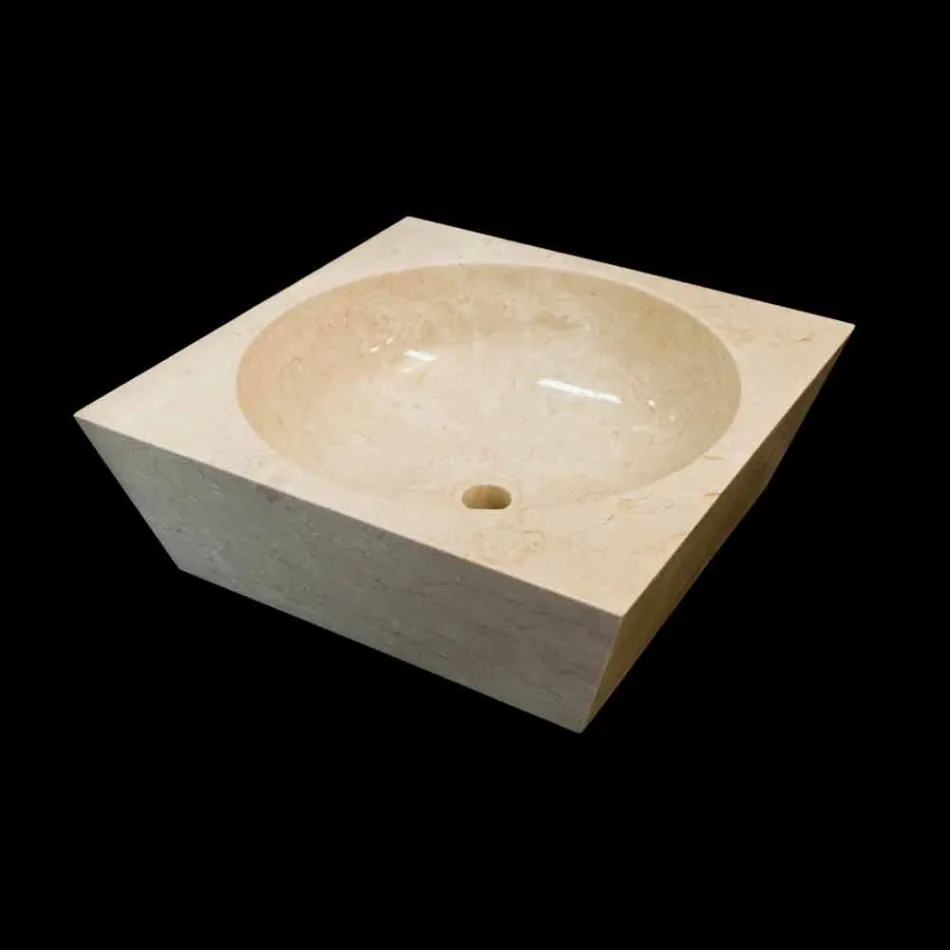 Washbasin square supporting natural stone Jiny White Viadurini