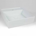 Modern Square Ceramic Countertop Washbasin Made in Italy - Piacione